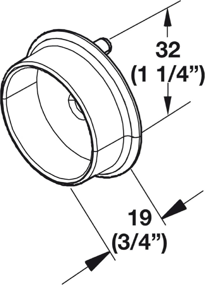 Hafele Synergy Collection Wardrobe Tube Support, 1 Pair for 1 5/16" Diameter Closet Rod (Zinc, White) - Image 2
